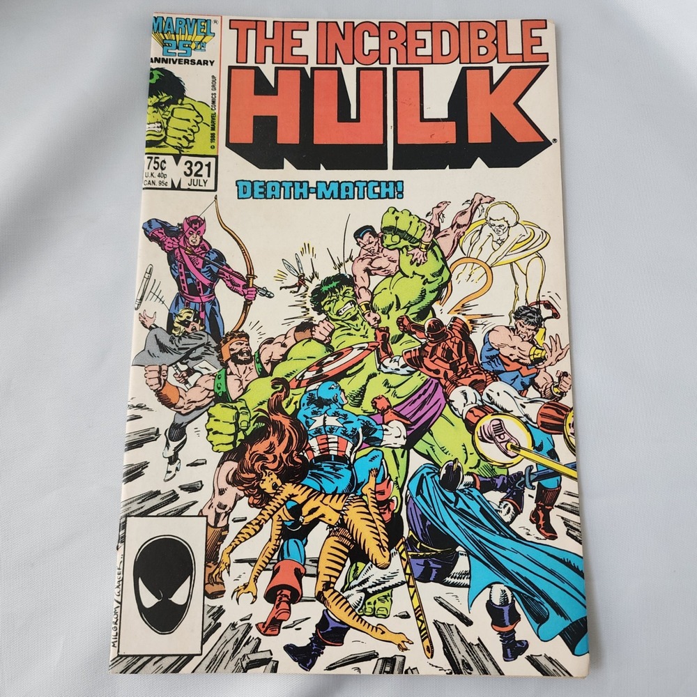 Incredible Hulk #321 Death-Match Marvel Comics 25th Anniversary July 1986 FN B&B